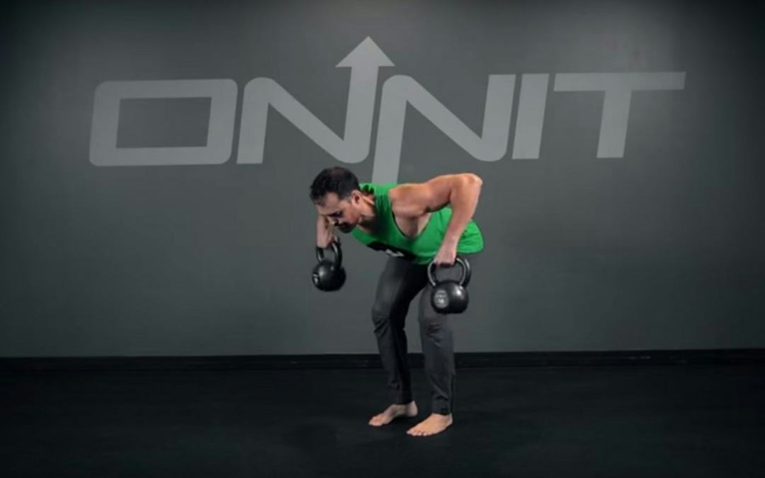 Double Kettlebell Bentover Wide Row Exercise