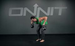 Double Kettlebell Bentover Wide Row Exercise