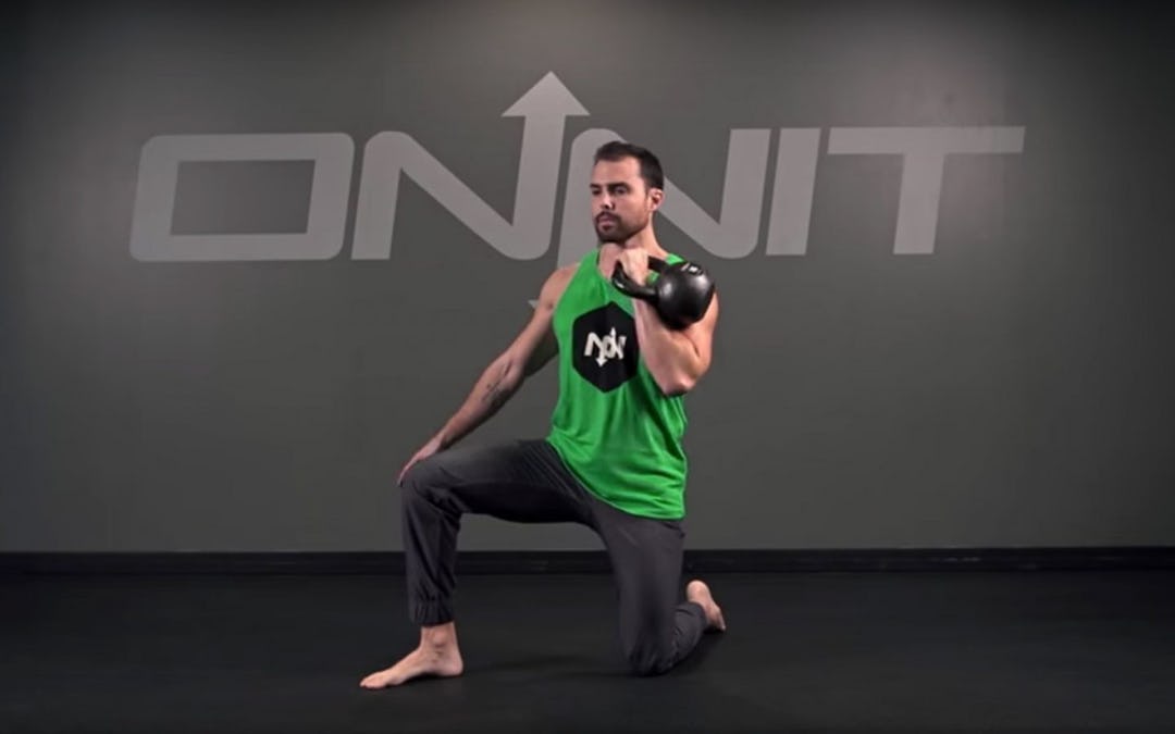 Half Kneeling One Arm Kettlebell Clean Exercise