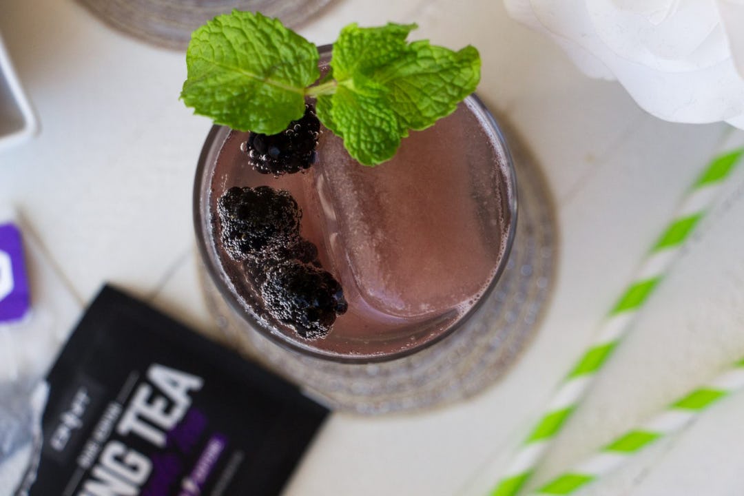 blackberry purple tea spritzer