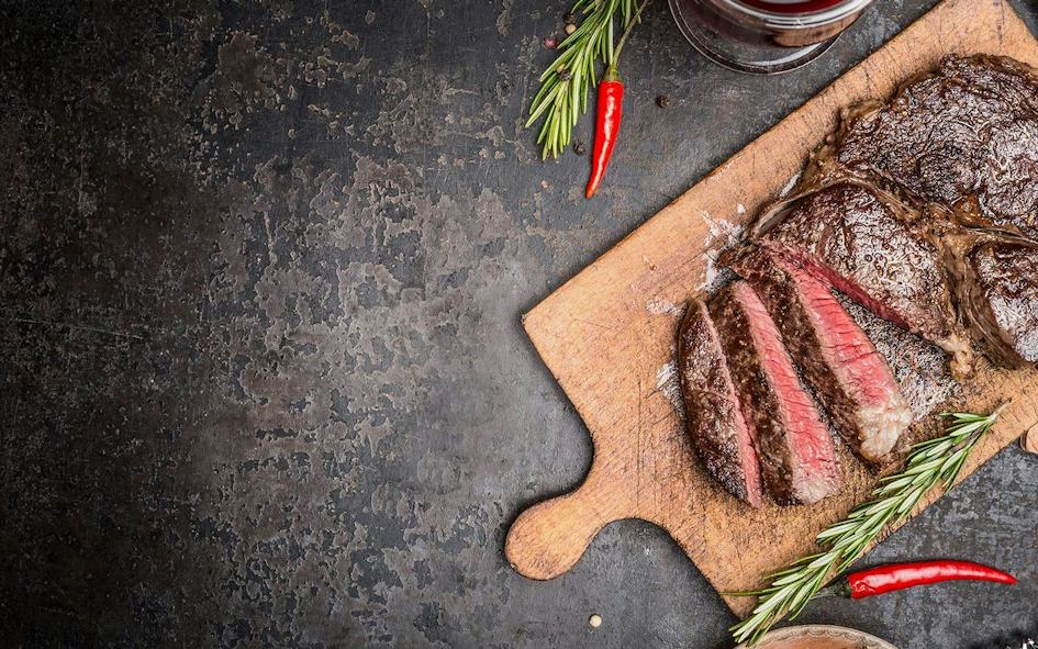 Steak on cutting board