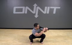 Steel Club Exercise: 2-Hand Side Shouldered Squat