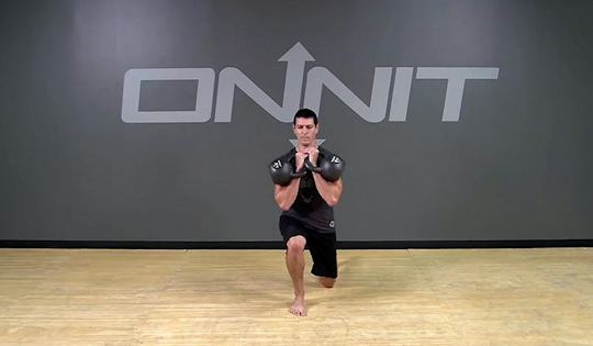 Alternating Double Reverse Lunge Kettlebell Exercise