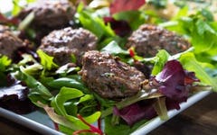 Lamb Burgers with Greek Salad & Coconut Tzatziki Recipe