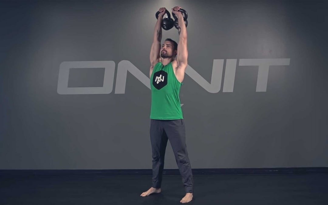 Double Kettlebell Overhead Press Exercise