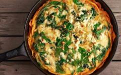 Sweet Potato Crusted Sausage & Spinach Quiche Recipe