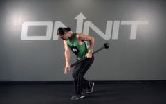 Staggered Stance Offset Side Row Steel Mace Exercise