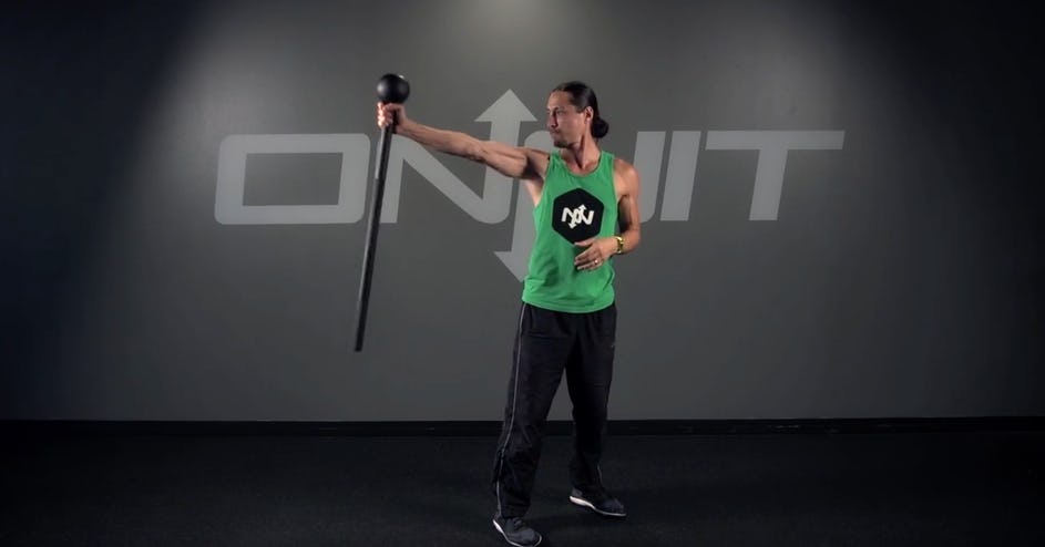 Alternating Single Side Press Steel Mace Exercise