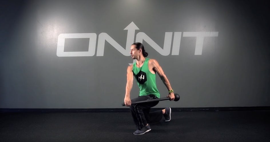 Side Load Reverse Lunge Steel Mace Exercise