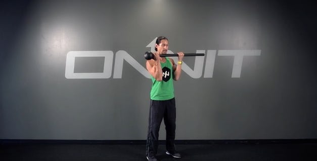 Even Curl to Outward Rotation Steel Mace Exercise