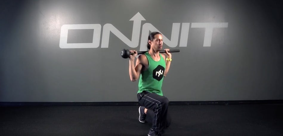 Back Shoulder Forward Lunge Steel Mace Exercise