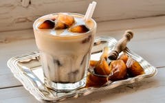 Horchata Recipe Over Cold Brew Ice Cubes