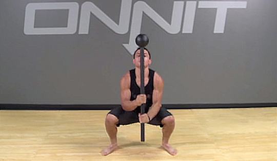 Steel Mace Barbarian Squat Exercise