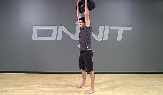 Sandbag Exercise: 2-Hand Half Snatch