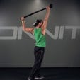 Staggered Stance Paddle Swing Steel Mace Exercise