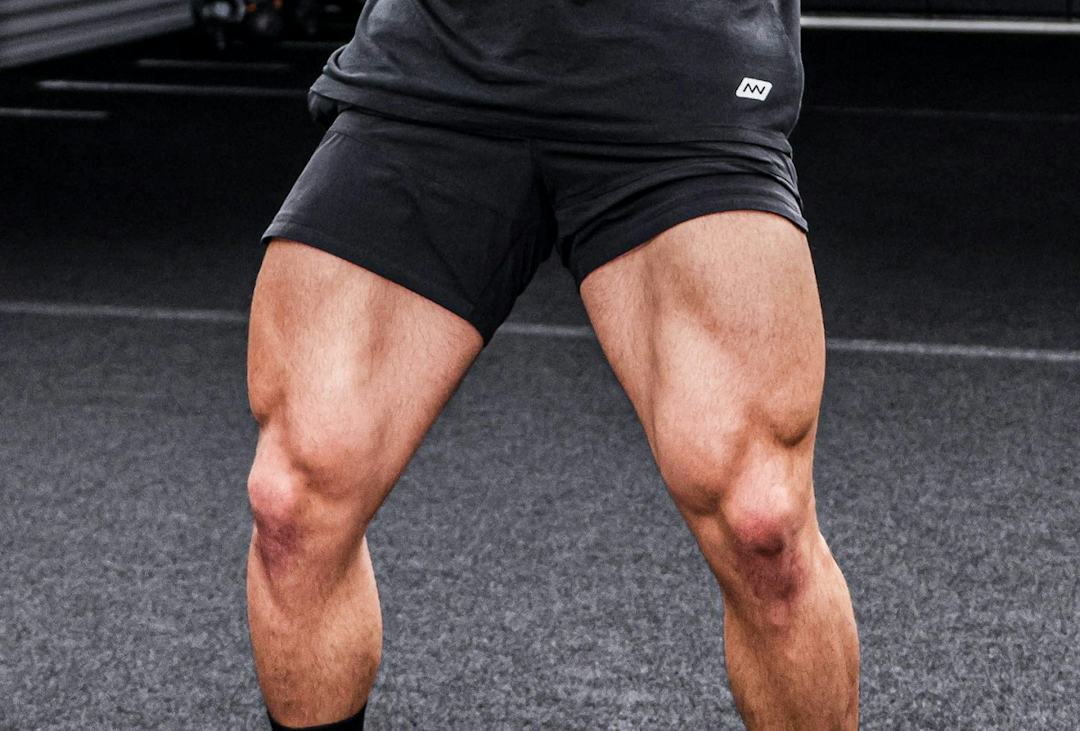 Man with tree trunk legs